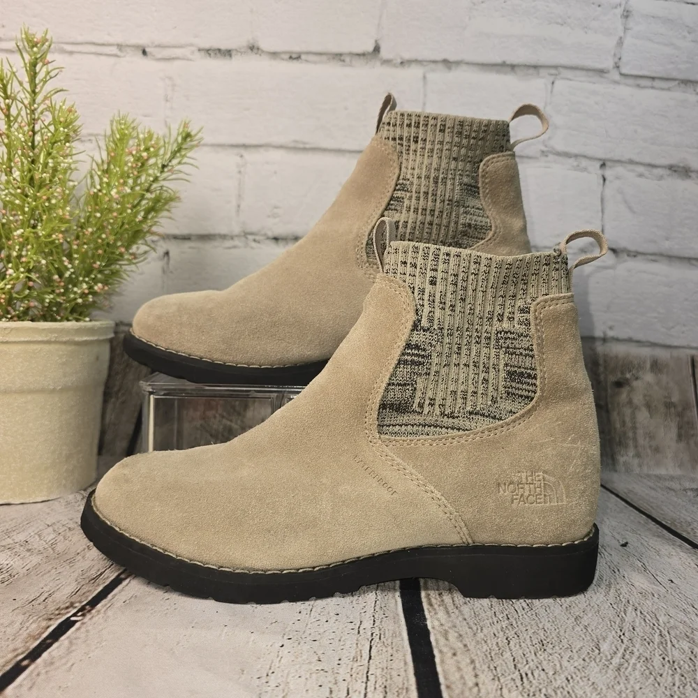 THE NORTH FACE WOMENS BALLARD III CHELSEA WATERPROOF FLAX BOOTIES SIZE 5.5 EUC